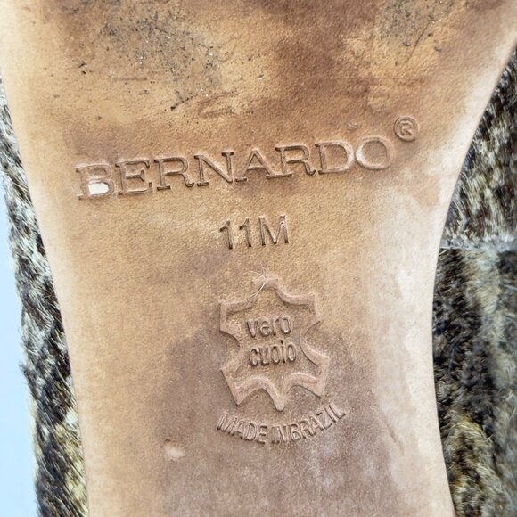 BERNARDO Womens Emma Snake Embossed Genuine Calf Hair Loafer Flat Size 11M - Picture 9 of 11